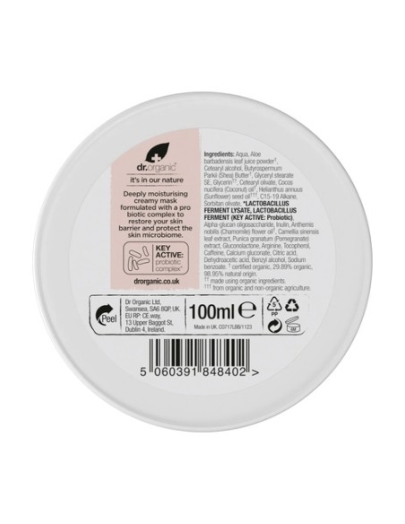 Mascarilla recuperadora probiótica Skin Calm 100ml Dr. Organic