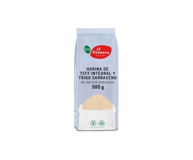 Harina de Teff integral y trigo sarraceno Bio 500 g El Granero Integral