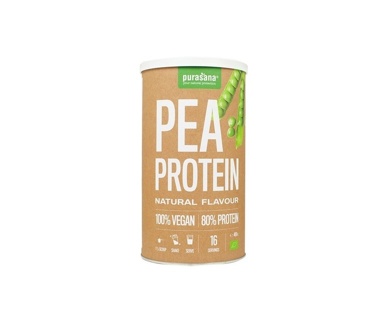 Proteína de guisante en polvo natural bio 400 g de polvo Purasana