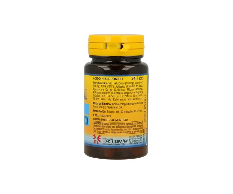 Ácido hialurónico 60 comprimidos de 100mg Nature essential