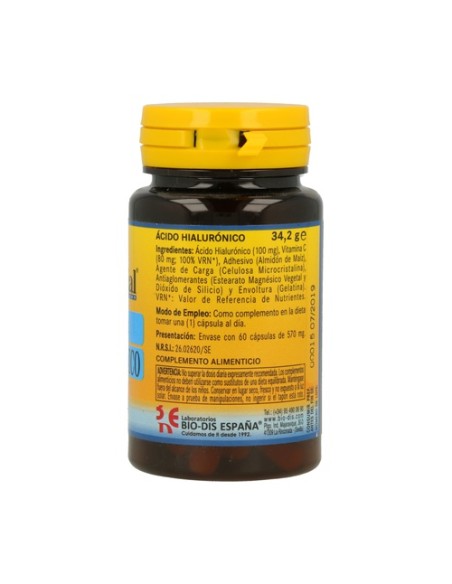 Ácido hialurónico 60 comprimidos de 100mg Nature essential