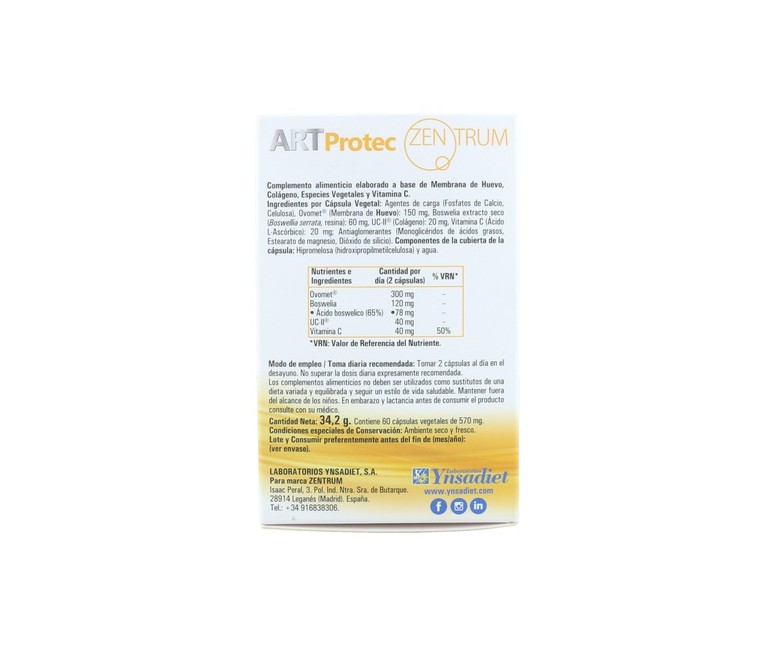 Articulaciones Protec 60 cápsulas Zentrum