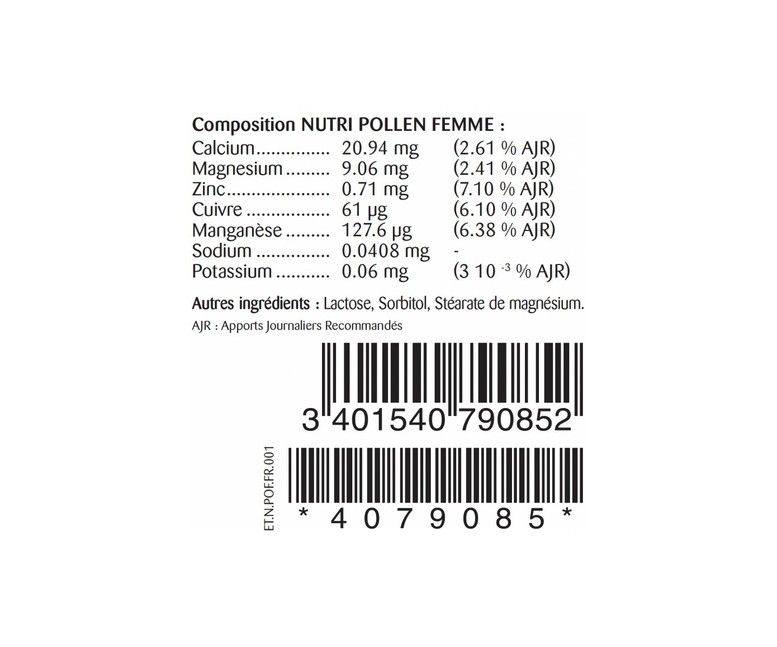 Nutri pollen mujer 70 comprimidos masticables Activa