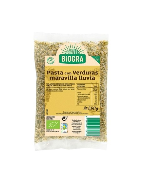 Pasta con Verduras Maravilla Lluvia Bio 250 g Biográ
