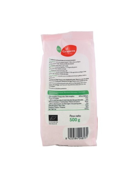 Harina De Avena Integral BIO 500 g El Granero Integral