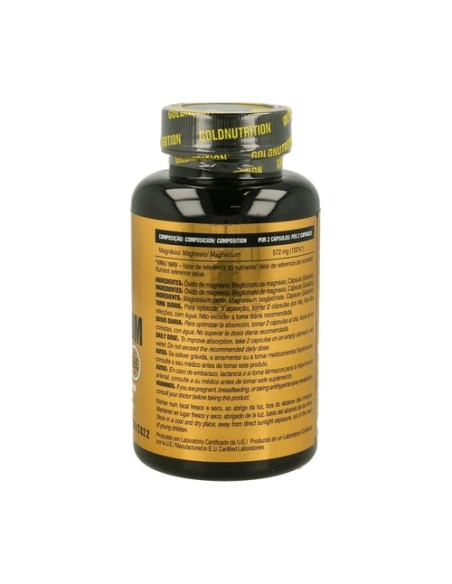 Magnesium 60 cápsulas de 600mg Gold Nutrition