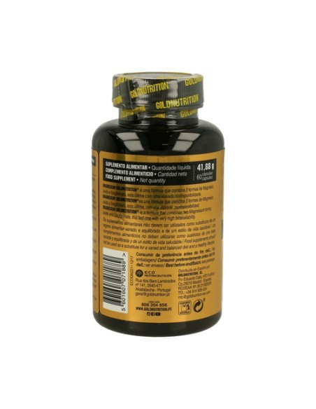 Magnesium 60 cápsulas de 600mg Gold Nutrition