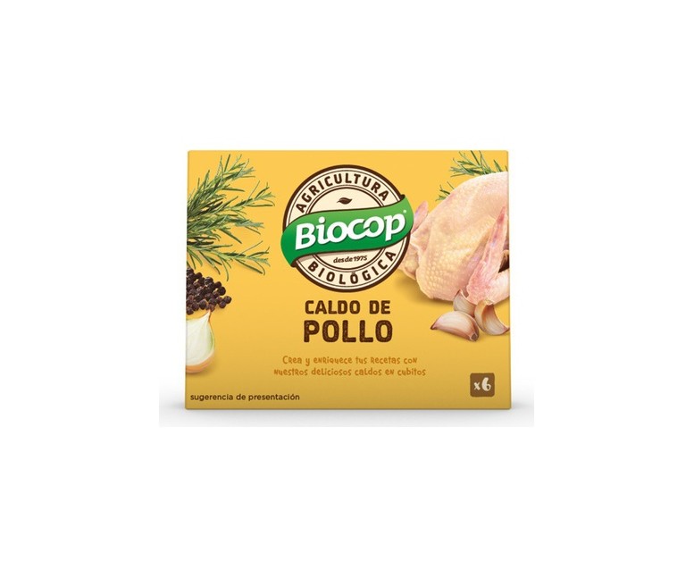 Caldo de Pollo 6 unidades de 11g Biocop