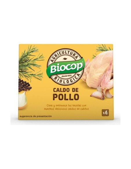 Caldo de Pollo 6 unidades de 11g Biocop