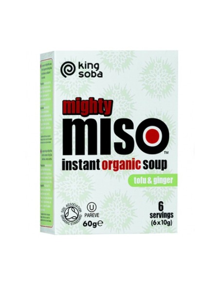 Sopa de Miso con Tofu y Jengibre Sin Gluten Bio 6 sobres de 60g King Soba