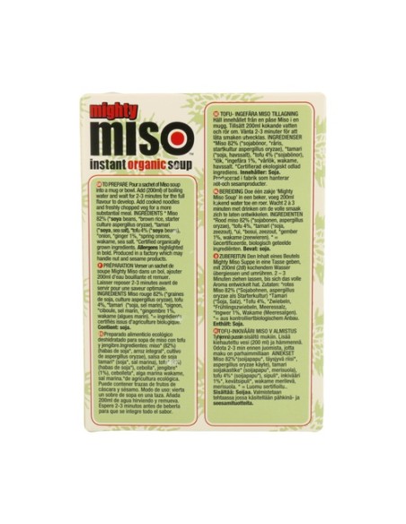 Sopa de Miso con Tofu y Jengibre Sin Gluten Bio 6 sobres de 60g King Soba