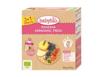 Pouche manzana y frambuesa Bio 6m+