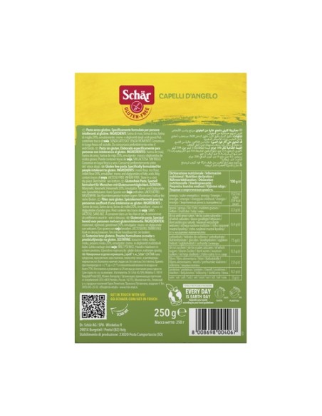 Pasta cabello de ángel sin gluten 250 g Schär