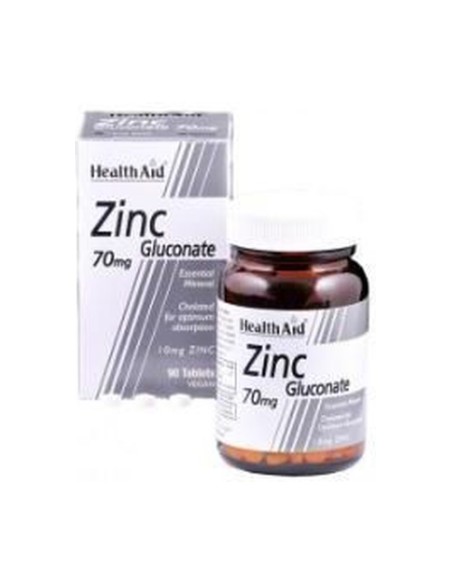 Gluconato de Zinc 90 comprimidos de 70mg Health Aid