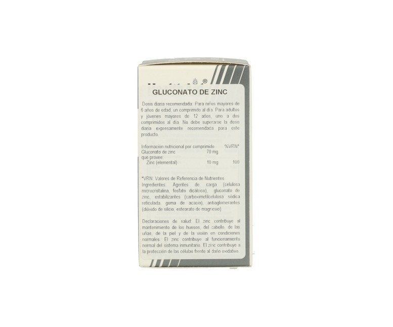 Gluconato de Zinc 90 comprimidos de 70mg Health Aid
