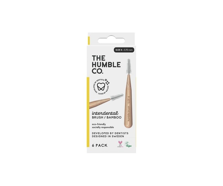 Cepillo interdental - medida 4/0,7 amarillo 6 unidades The Humble Co.