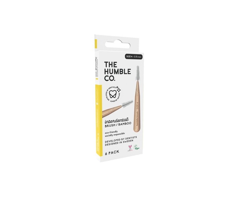 Cepillo interdental - medida 4/0,7 amarillo 6 unidades The Humble Co.