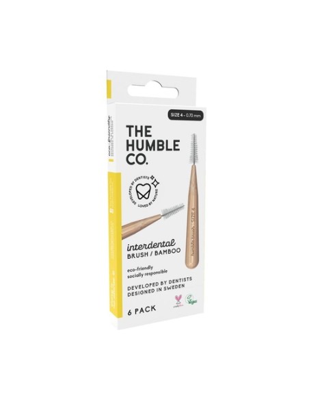 Cepillo interdental - medida 4/0,7 amarillo 6 unidades The Humble Co.