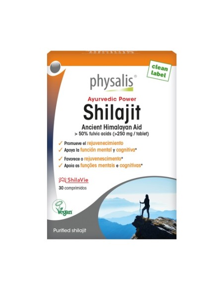 Shilajit antiedad y apoyo cognitivo 30 comprimidos Physalis