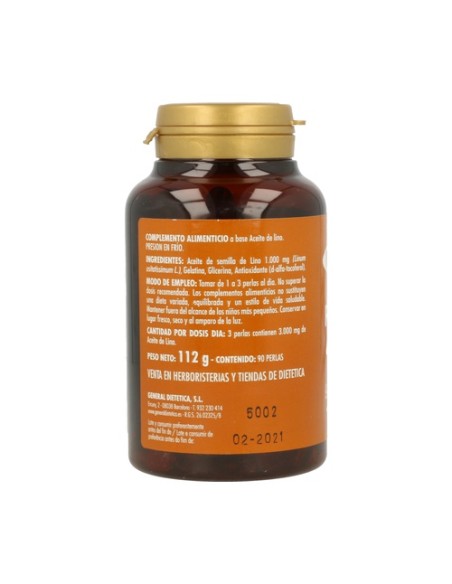 Aceite de Semillas de Lino 90 perlas de 1000mg Integralia