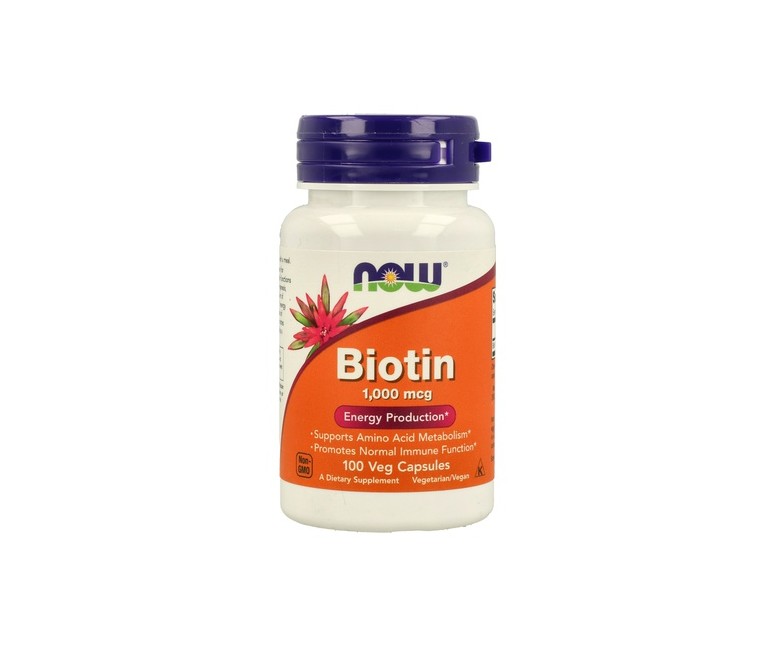 Biotina 1000 mcg 100 cápsulas NOW Foods