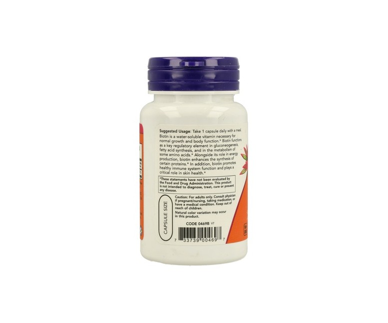 Biotina 1000 mcg 100 cápsulas NOW Foods