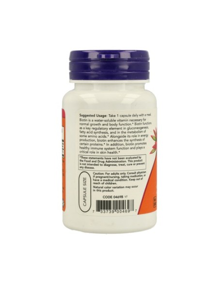 Biotina 1000 mcg 100 cápsulas NOW Foods