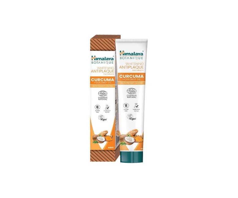 Dentífrico Botanique Blanqueador Curcuma y Aceite de Coco Ecocert 75 ml Himalaya Herbals