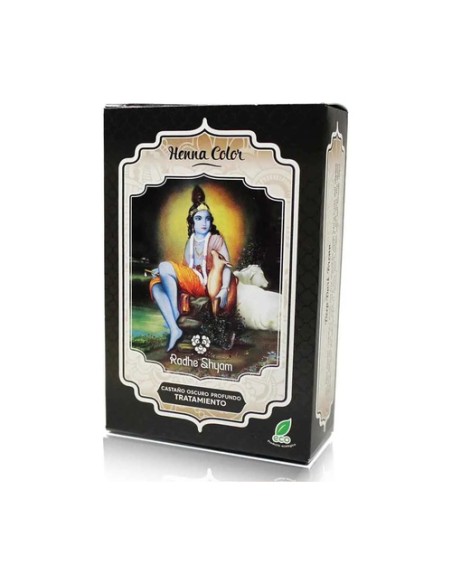 Henna castaño oscuro profundo tratamiento en polvo 100 g de polvo Radhe Shyam