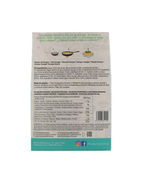 Nudos de konjac 200 g The Konjac Shop