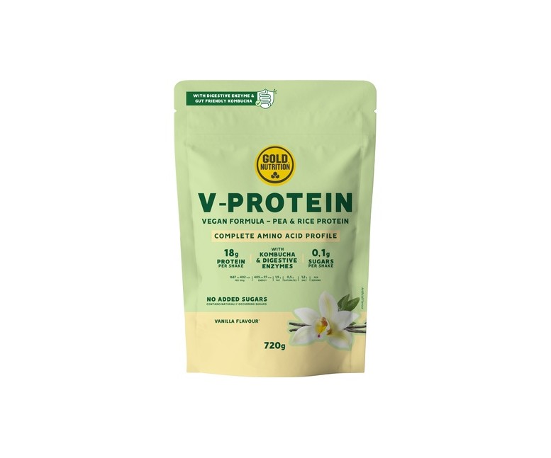Proteína vegana sabor vainilla 720 g de polvo Gold Nutrition
