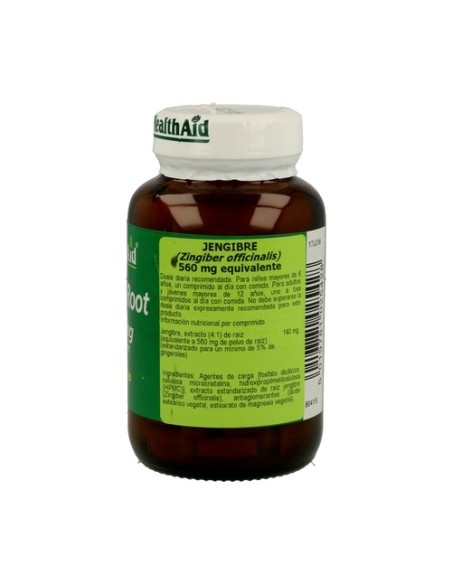 Jengibre Raíz (Ginger Root) 60 comprimidos de 560mg Health Aid