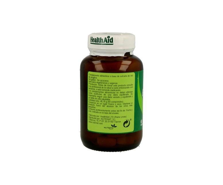 Jengibre Raíz (Ginger Root) 60 comprimidos de 560mg Health Aid