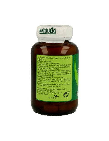 Jengibre Raíz (Ginger Root) 60 comprimidos de 560mg Health Aid