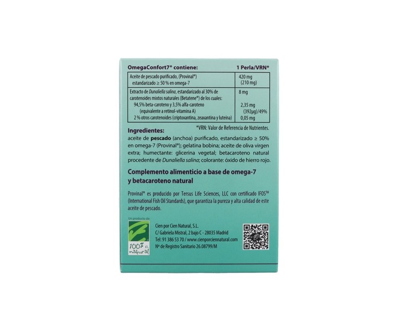 Omega Confort 7 60 perlas 100% Natural