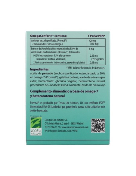 Omega Confort 7 60 perlas 100% Natural