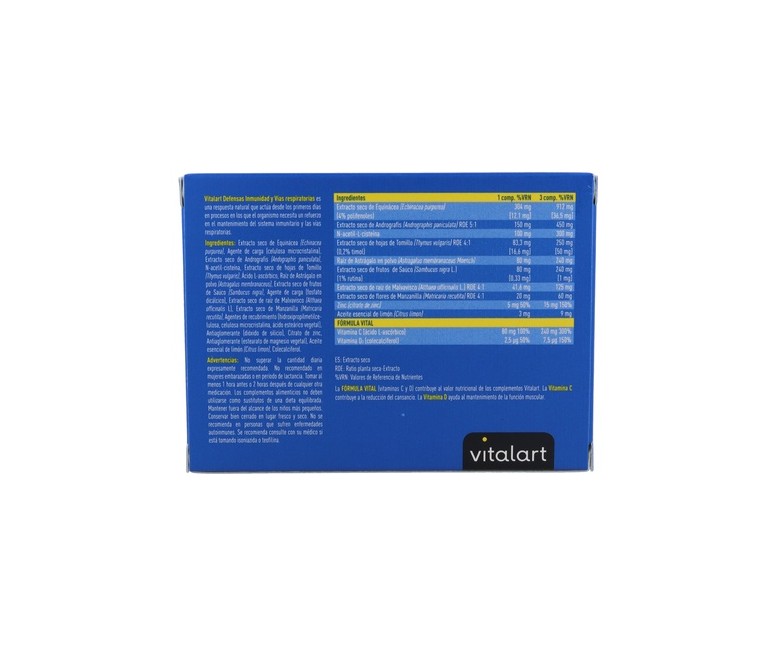 Defensas inmunidad y vías respiratorias 15 comprimidos VITALART