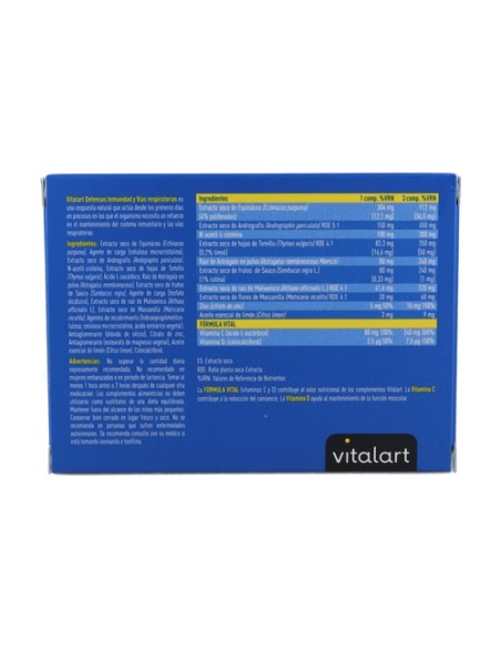 Defensas inmunidad y vías respiratorias 15 comprimidos VITALART