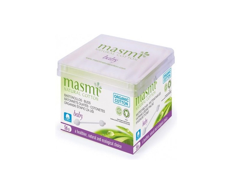 Bastoncillos de Seguridad Bebe (Natural Cotton) 56 unidades Masmi Natural Cotton