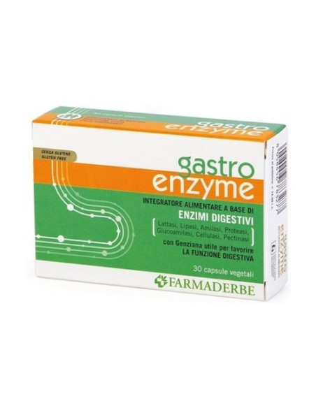 Gastro Enzyme enzimas digestivas 30 cápsulas Farmaderbe