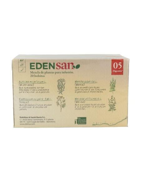 Edensan 05 Dig Infusiones 20 bolsitas infusoras Dietisa
