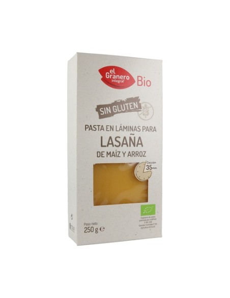 Láminas Lasaña Sin Gluten Bio 250 g El Granero Integral