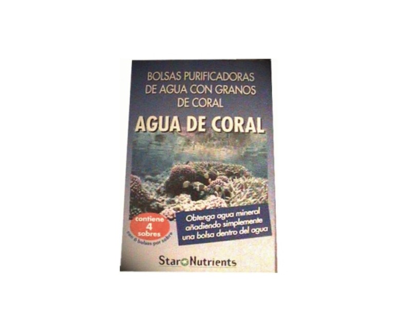 Bolsas purificadoras de agua con granos de coral 4 sobres Star Nutri