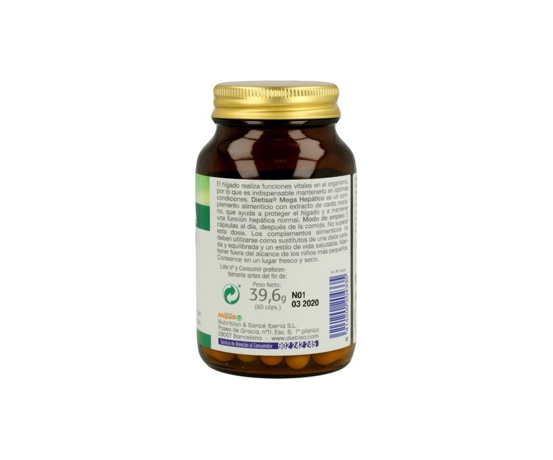 Mega Hepático 60 cápsulas Dietisa