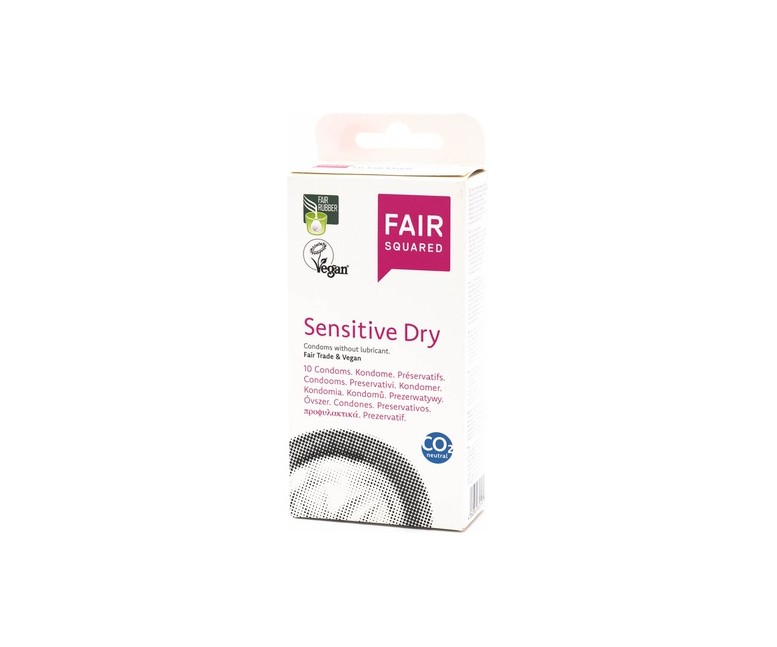Preservativos Sensitive látex 100% natural 10 unidades Fair Squared