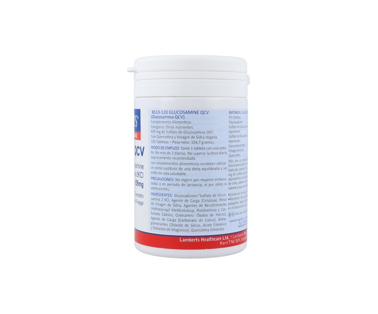 Glucosamina QCV 120 tabletas de 929mg Lamberts