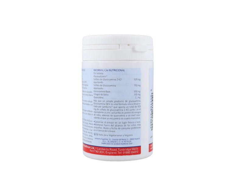 Glucosamina QCV 120 tabletas de 929mg Lamberts