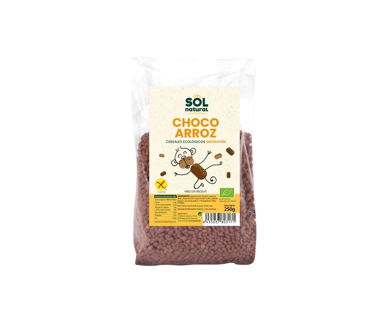 Cereales Choco Arroz sin gluten Bio 250 g (Chocolate) Sol Natural