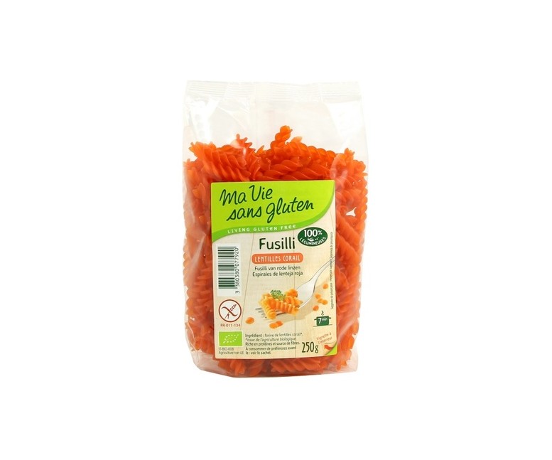 Fusilli de lentejas rojas bio 250 g Ma Vie sans Gluten