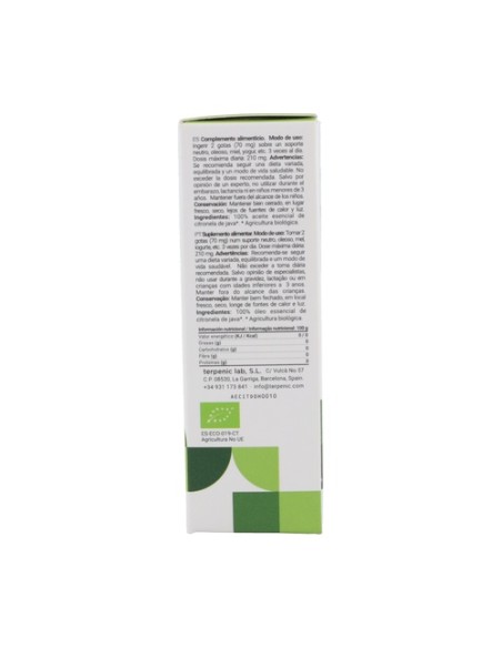 Aceite Esencial de Citronela de Java Bio 10 ml Terpenic